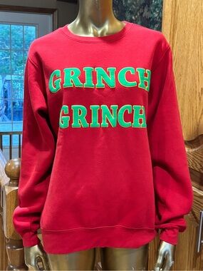 Graphic Red 'GRINCH' Crewneck Sweatshirt